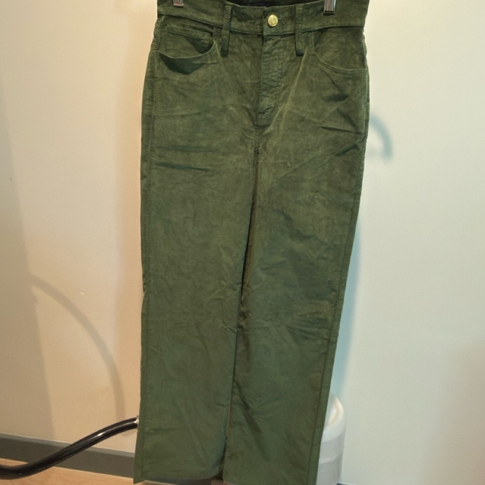 J.Crew Stretch Velvet Wide-Leg Pants – Style #BV661 – Size 24 – Green